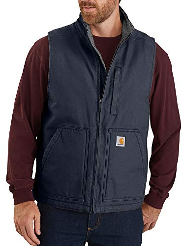 Carhartt Chaleco de cuello alto con forro Sherpa para hombre - azul - Large alto