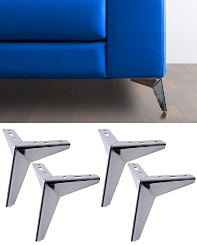 IPEA 4 Patas para Sofás y Muebles Modelo Jazz – Juego de 4 Patas de Hierro para Sillones y Hogar – Diseño Moderno y Elegante – Color Cromado – Altura 135 mm