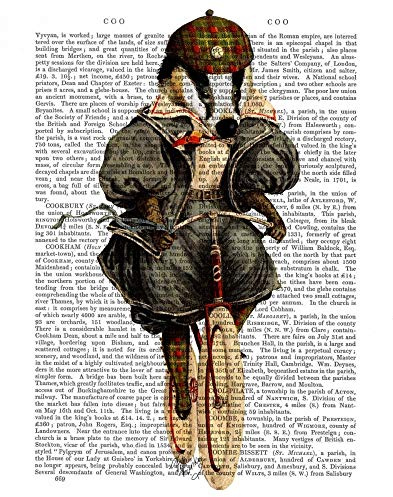 ART-TELA-allungato-su-LEGNO -BARRE Tasso su Bicicletta Vintage Fab Funky - Animali & Natura immagine verticale steampunk animali fiori antico contemporaneo flo Fi 18_X_14_in
