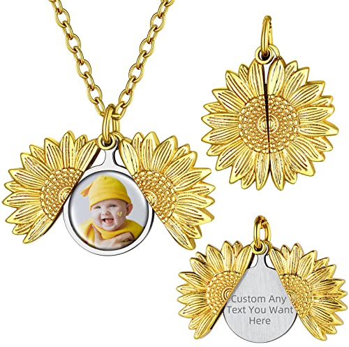 Supcare Damen Medaillon zum Öffnen für Bilder Locket Necklace Vintage Kette Foto Halskette mit Anhänger Amulett Souvenir Charm Personalisiert Modeschmuck für Frauen Mädchen aus Kupfer/Edelstahl