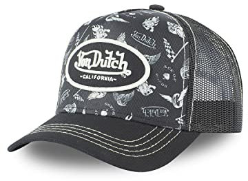 Tracker Kappe Herren Bequem, Cap Herren, Tätowieren, Anti-Schweiss, Schwarz-Weiss, Einheitsgröße