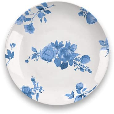 TarHong Abode Homewares Cottage Blue Floral Salad Plate, 8.4-Inch, Pure Melamine, Indoor/Outdoor, Blue Floral, Set of 6