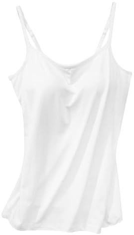 Women Vest Tank Top with Built-in Bra Spaghetti Strap Padded Camisole Tanks Camisole Built-in Bra Adjustable Spaghetti Red