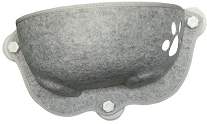 MagiDeal Fenêtre de Lit pour Chat Perchoir Hamac Étagères Kitty Sill Meubles avec Siège à Ventouse pour Dormir, Grise