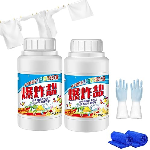 Popular Cleaning Salt, Active Explosive Salt Clothing Cleaning Powder for Decontamination, Explosive Salt Laundry Detergent, Multipurpose Cleaning Powder Clothes Cleaner（200g) (2PC)