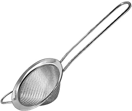 Makerstep 304 Stainless Steel Fine Mesh Strainers for Kitchen. Food Strainer Tea Strainer Coffee Strainer with Long Handle. 3.3 Inch
