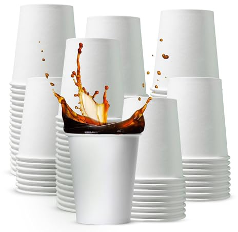 CHEF ROYALE Pack of 300, 7oz Paper Cups-Eco-Friendly Coffee Cups - Disposable and Recyclable - Ideal for Tea, Coffee, Hot Drinks (300)
