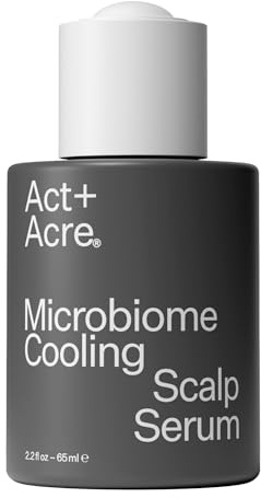 Act+Acre Microbiome Cooling Scalp Serum - Instant Relief for Dry Itchy Scalp & Loose Flakes - Peppermint Oil & Amino Acid for Scalp Balance - Natural, Vegan, Paraben-Free Formula - 2.2 fl oz