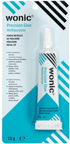 WONIC® Precision Glue | Colla speciale per la sostituzione degli schermi di smartphone| flessibile | resistente all'acqua | antivibrante | punta metallica (Trasparente, 1 tubo)