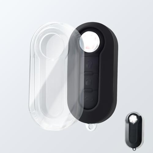 OFFCURVE Schlüsselhülle Transparent Autoschlüssel Hülle, Schlüsselcover Schlüsselgehäuse für FIAT 500 Punto Panda Grande Bravo Lancia Ypsilon Delta Musa