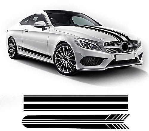 FENVY Auto Seitenstreifen Seitenaufkleber Aufkleber Grafiken,für Mercedes Benz A C E GLA CLA CLS GLC Class AMG A45 W205 C63 W177,Autotür Seitenschweller Aufkleber Body Decor Styling Decals