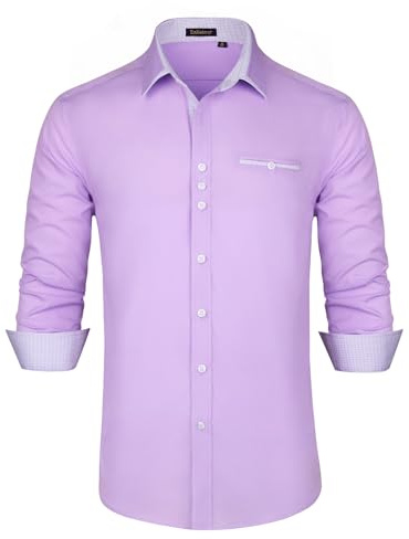Enlision Chemises pour Hommes Habillées Manches Longues Chemise Casual Regular Fit Chemises