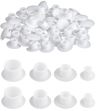 HSIXHAF 120 Stück Abdeckkappen Für Bohrlöcher, (5mm/6mm/8mm/10mm) Schraubenabdeckung Weiss Schraubenabdeckung Selbstklebend Schraubenabdeckung Für Nagellöcher, Schraubenlöcher - Weiß