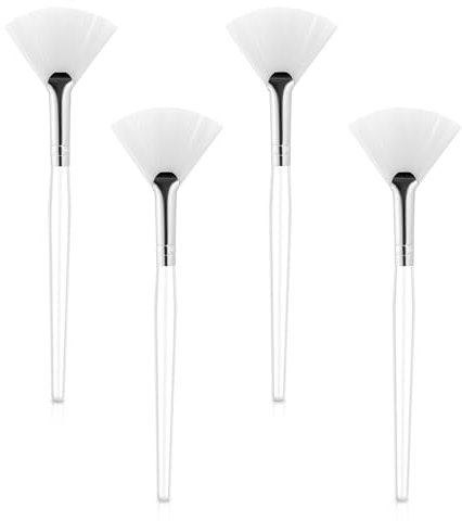 4 PCS Soft Facial Fan Brush Face Mask Applicator - Cosmetic Applying Tools for Peel, Sleeping Mask, Mud and Makeup