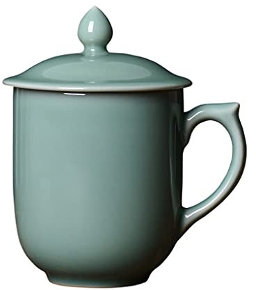 NEBE Tazas Taza for el hogar Taza de té de la Taza de café de la Leche de cerámica con la Tapa se Puede Utilizar en el Horno frigorífico lavavajillas (14.5 oz) Tazas para Cafe