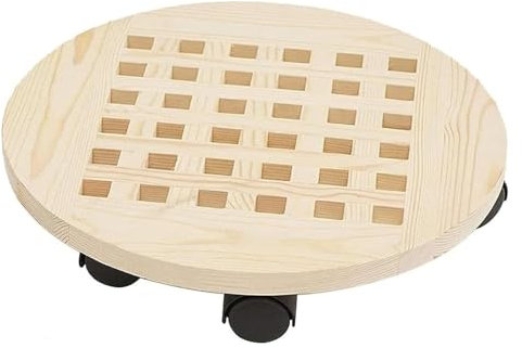 Pflanzen-Caddy mit feststellbaren Rädern, runder Pflanzenroller für den Innen- und Außenbereich, robuster Pflanzenständer mit Rollen, Blumentopf-Dolly (50 cm)