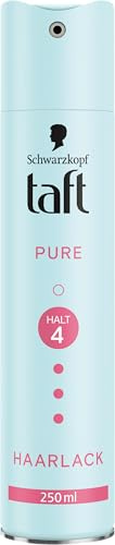 Taft Haarlack Pure Haltegrad 4 (250 ml) Styling Spray ohne Silikone | Der Haarlack mit Power-Halt bietet zuverlässigem Halt und verleiht gestärktes und widerstandsfähiges Haar ohne zu verkleben