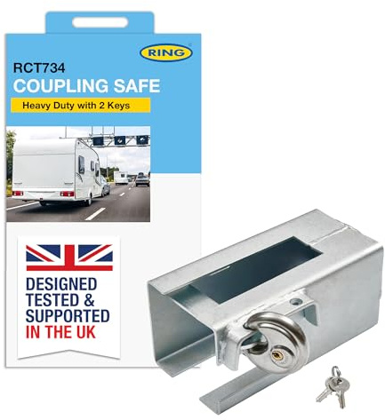 RING Heavy Duty Coupling Safe with 70 mm Discus Lock & 2 Keys | Durable Design for Trailers, Horseboxes & Caravans, Ultimate Security, Peace of Mind, Versatile Use