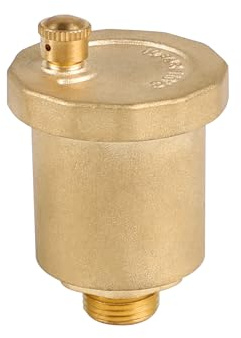 LALAGO Válvula de purga automática rápida, DN10 G3/8 válvula de purga, abertura de purga de latón, válvula de purga automática de latón con rosca exterior, purgador de sistema vertical