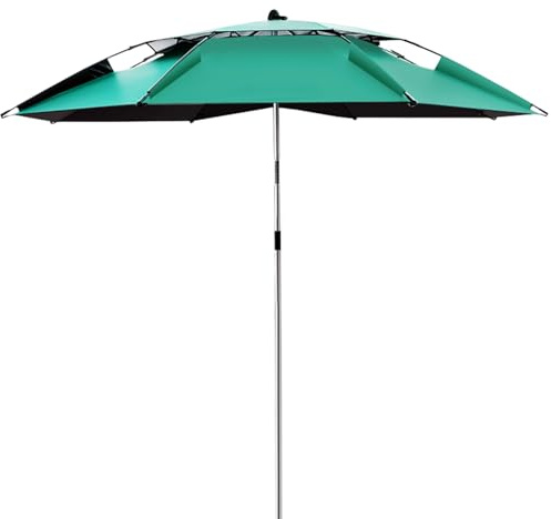 QUSYZD Ombrellone da Spiaggia Portatile da 2 m, ombrellone da Pesca con Protezione Solare per Esterni, per spiagge, Patio, Piscine, terrazze, Verde - 2 m (6,5 Piedi),Green-2m(6.5ft)