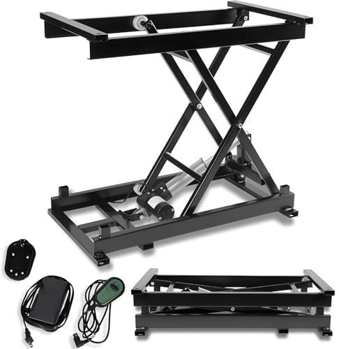 Elektrisk saxlyft, elektriskt lyftbord, bord 132lbs, 180-680mm/7.1-26.7in höjdjusterbart, med fjärrkontroll för arbetskontor hem och materialhantering och transport