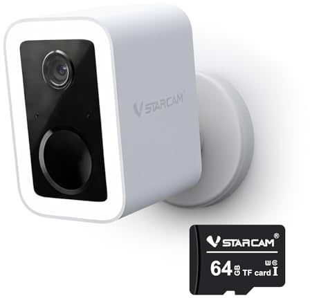 VSTARCAM 2K outdoor camera wlan with Micro SD Card 128 GB, Night vision, 2.4GHz&5GHz WLAN, PIR motion detector, Color Night Vision, Two-Way Audio