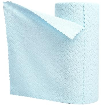 Microfiber Cleaning Cloth Roll - 22.5x22.5cm, Wet And Dry Use Rags | 30 Sheets”Reusable Tear Away Cleaning Towels | Washable Cloths For Countertops Bathroom Fixtures