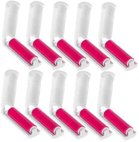 FRCOLOR 20pcs Mini Travel Lint Roller Stick Roller for Pet Hair Removal Portable Adhesive Brush for Clothes Furniture Car Seats Compact Dog Hair Remover for Sweaters Coats Woolens