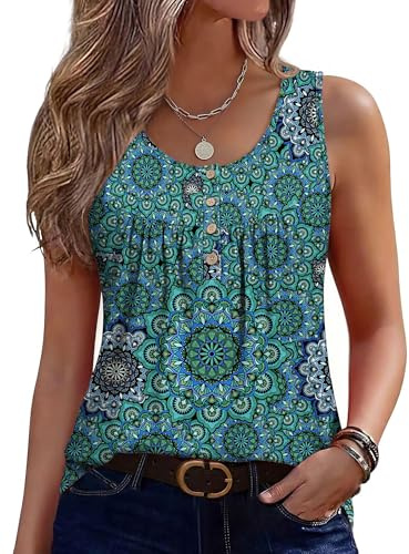 Zeagoo Long Tank Tops for Women Sleeveless Casual Flowy Peplum Tunic Womens Summer Shirts