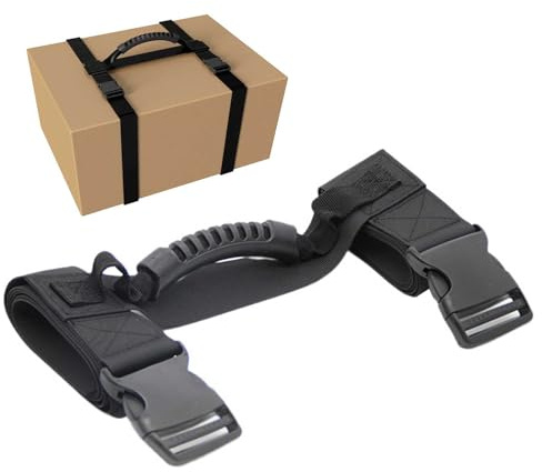 Lådbärrem med handtag, H-stil svart handhållet nylonbälte för enkel lyftning, rörliga hjälpremmar för lådor, bagage, livsmedel (M)