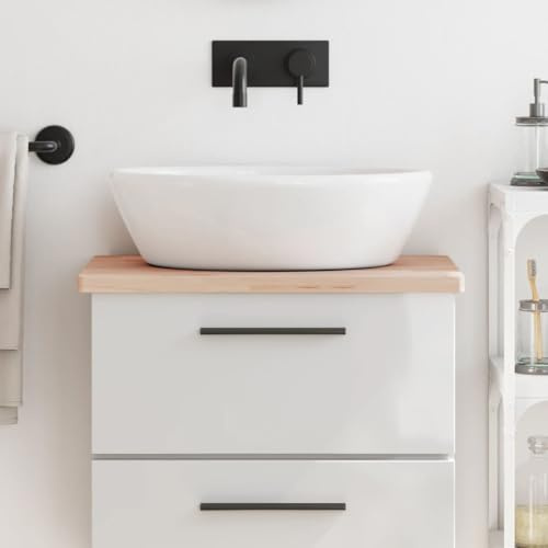 Piano di lavoro in legno massello di faggio 60 x 40 x 2,5 cm, piano di lavoro da cucina, antigraffio, impermeabile, resistente al calore, tagliabile, per bagno, banco da lavoro, fai da te