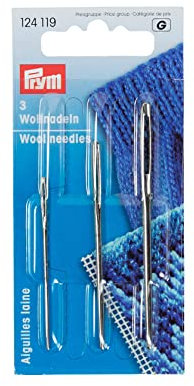 Prym Agujas De Lana Y Tapiz 3 Piezas, Dorado/Plata