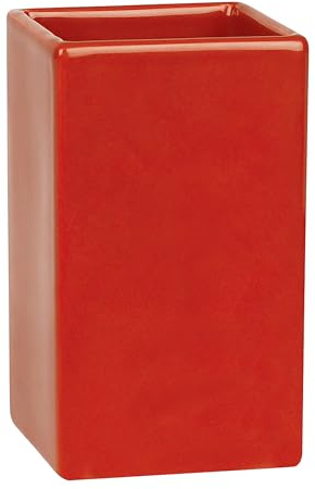 Spirella Vaso para cepillos de Dientes Retro, Color Rojo, Cerámica