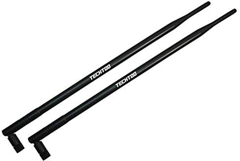 TECHTOO 9dBi Omni WiFi Antenna with RP-SMA Connector for Wireless Network Router/USB Adapter/PCI PCIe Cards/IP Camera/Wireless Range Extender(2-Pack)