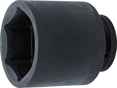 BGS 5500-90 | Kraft-Steckschlüssel-Einsatz Sechskant, tief | SW 90 mm | Antrieb Innenvierkant 25 mm (1) | Länge 140 mm | Chrom-Molybdän-Stahl | phosphatiert | für Hand- und Schlagschrauberbetrieb