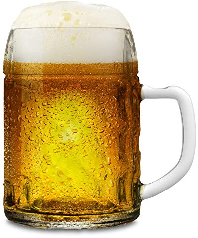 Stölzle Oberglas Kaiser Bierkrug - Jarra de cerveza (0,5 L, con marca de llenado, diseño tradicional, 6 unidades, apto para lavavajillas