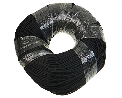 Perlin Kautschukband 3 mm 10 m Schwarz Rund Gummischnur Schmuckband Kautschukschnur Bastelband DIY Schmuck Halskette Armband Meterware