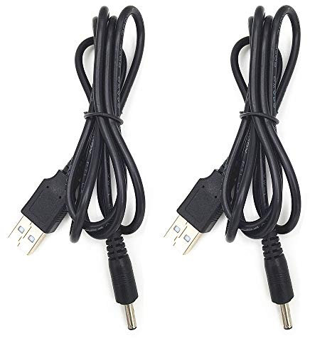 DZYDZR 2 Stück 5V USB auf DC 5V Power Kabel – USB A 1,35mm/3,5mm Adapterkabel 1m / 3ft Schwarz