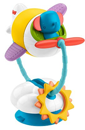 Fisher-Price Mon Petit Avion d’Activités, Jouet d'éveil bébé pour Chaise Haute avec Ventouse, Lavable au Lave-Vaisselle, 3 Mois et Plus, GRR31