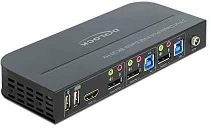 Delock DisplayPort 1.4 KVM Switch 8K 30 Hz mit USB 3.0 und Audio, 11482