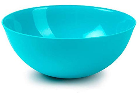 Tradineur - Bol, Cuenco de plástico 25 x 10 cm, 2,5 litros, ensaladera, Recipiente para Palomitas, Aperitivos, Fruta, Ligero y Resistente, Color Surtido