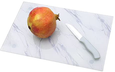 Tempered Glass Cutting Board Non-Slip Worktop Saver Chopping Board Countertop Saver Scratch Resistant Heat Resistant Shatter Resistant Dishwasher Safe 40 * 30cm Slate Effect