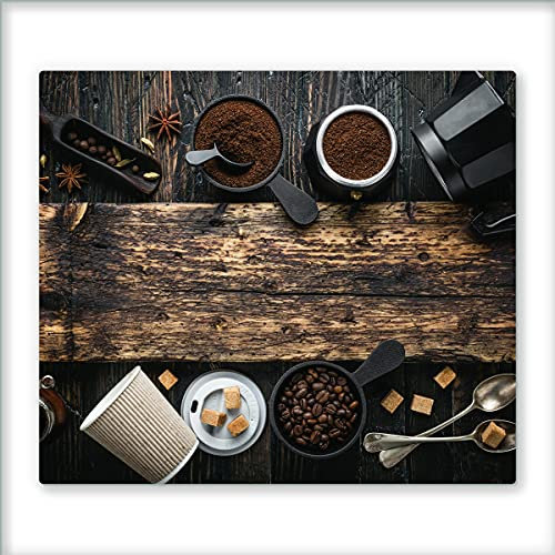 Canvas Fly 60x52 Glas-Herdabdeckplatte für Induktions- & Cerankochfeld, Küchen-Spritzschutz, Universale Küchenarbeitsplatte, Schneidebrett & Kochplatte-Abdeckung, Glasplatte inkl.Silikonnoppen (373)