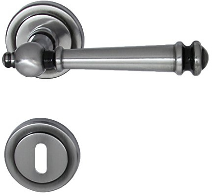 Häusler Onlinehandel GmbH Massiv Messing Türbeschlag Kos R BB Stahlgrau Türdrücker Türklinke