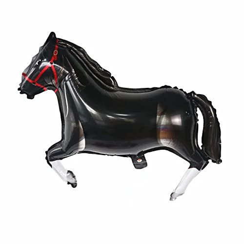 Pferde Luftballon - XXL Folienballon Pferd 75 x 103 cm, Riesenballon für Luft und Helium, als Geburtstagsgeschenk, Pferde-Geburtstag, Deko, für Freundin, Motto Party, Pferde Dekoration (Schwarz)