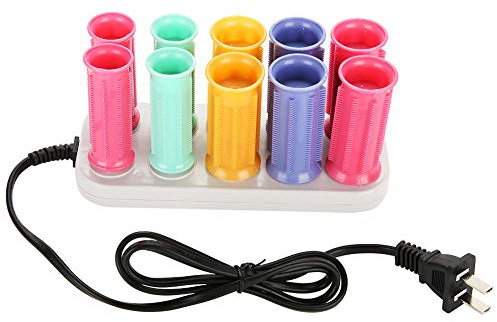 Ymiko Hot Rollers, Instant Heat Compact Hot Rollers for Medium Hair, Professional Electric Heated Roller Curling Roll Hair Tube, Hair Styling Tool, Includes 10 Piece Rollers and 5 Clips, Multicolor
