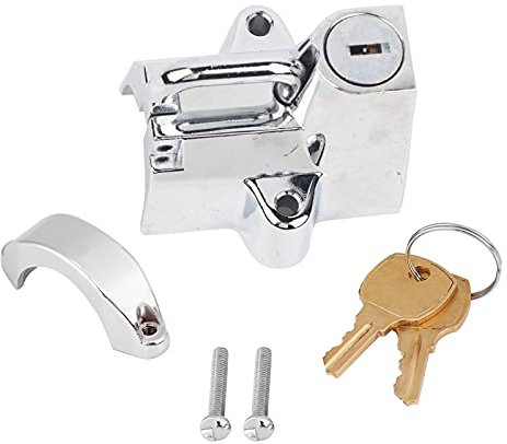 EBTOOLS Universal Edelstahl Motorrad Motorrad Fahrradhelm Schloss Haken Zum Aufhängen mit 2 Schlüsseln Set Helmschloss Motorrad 22 32 Mm Universal Helmschloss Galvanik