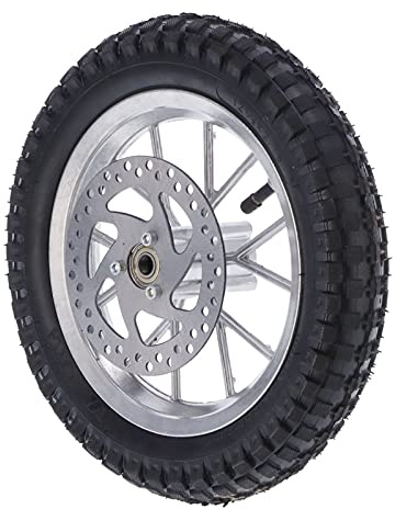 Neumático y Llanta de Rueda Delantera de 12,5 X 2,75 Pulgadas, Neumático de Goma + Llanta de Rueda de Metal Rueda Delantera, para Mini Bicicleta de Cross de 2 Tiempos de (B (plateado))