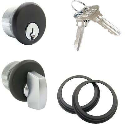 elox Zinc Mortise 1PC keyed Cylinder and 1PC knob Cylinder for Adams Rite Commercial Storefront Door Lock a Pair Pack DU Color