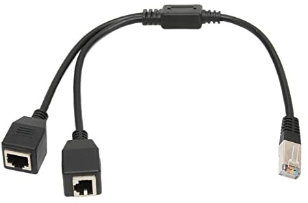 CCYLEZ Ethernet-Splitter, 1 auf 2 Ports, RJ45-Adapter mit Anti-Interferenz für Modem Router